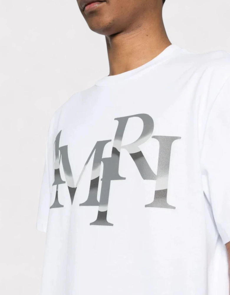 Staggered Chrome Tee White