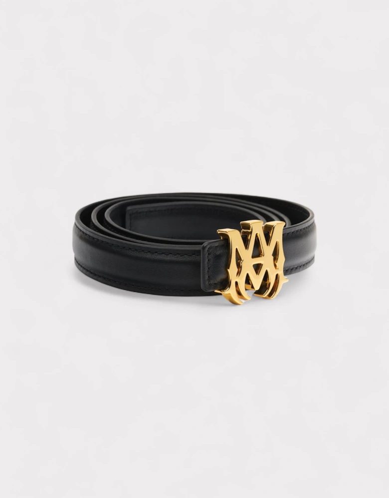 MA Logo 2cm Belt Gold Black