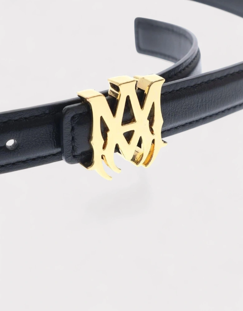 MA Logo 2cm Belt Gold Black