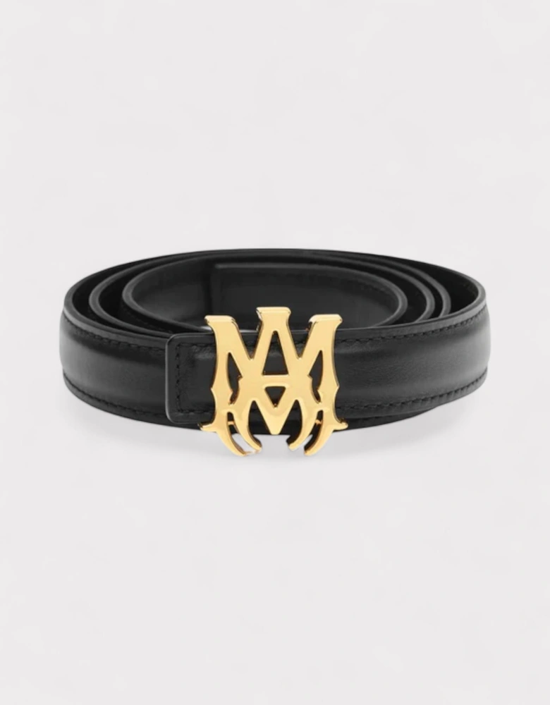 MA Logo 2cm Belt Gold Black
