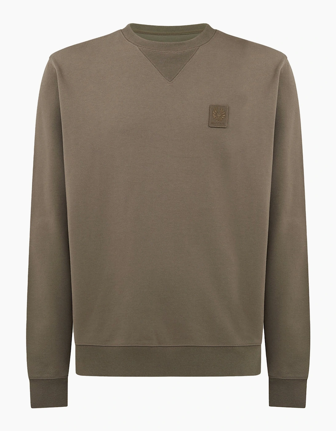 Belstaff Men's Curator Crewneck Sweatshirt Khaki - Brown - Size: 36