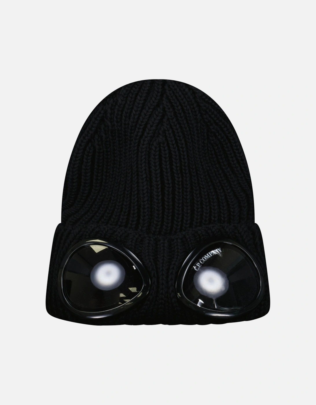C.P. Company Extrafine Merino Wool Goggle Beanie in Black, 2 of 1