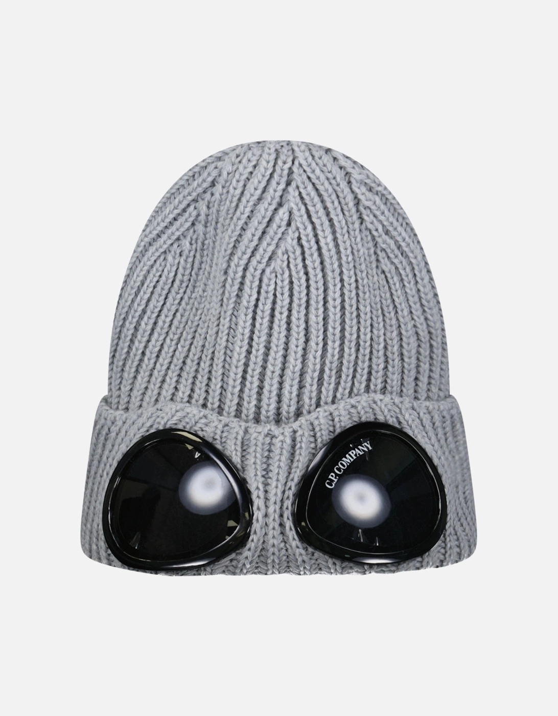 Cp Company Men's Grey Extrafine Merino Wool Goggle Beanie In