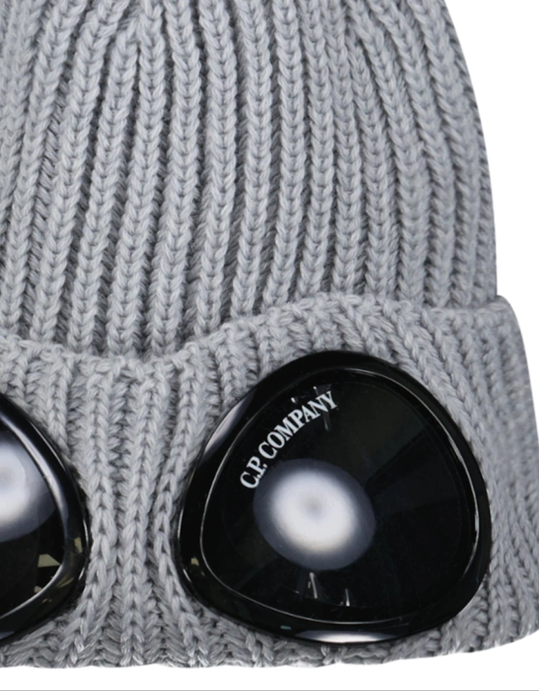 Extrafine Merino Wool Goggle Beanie in Grey
