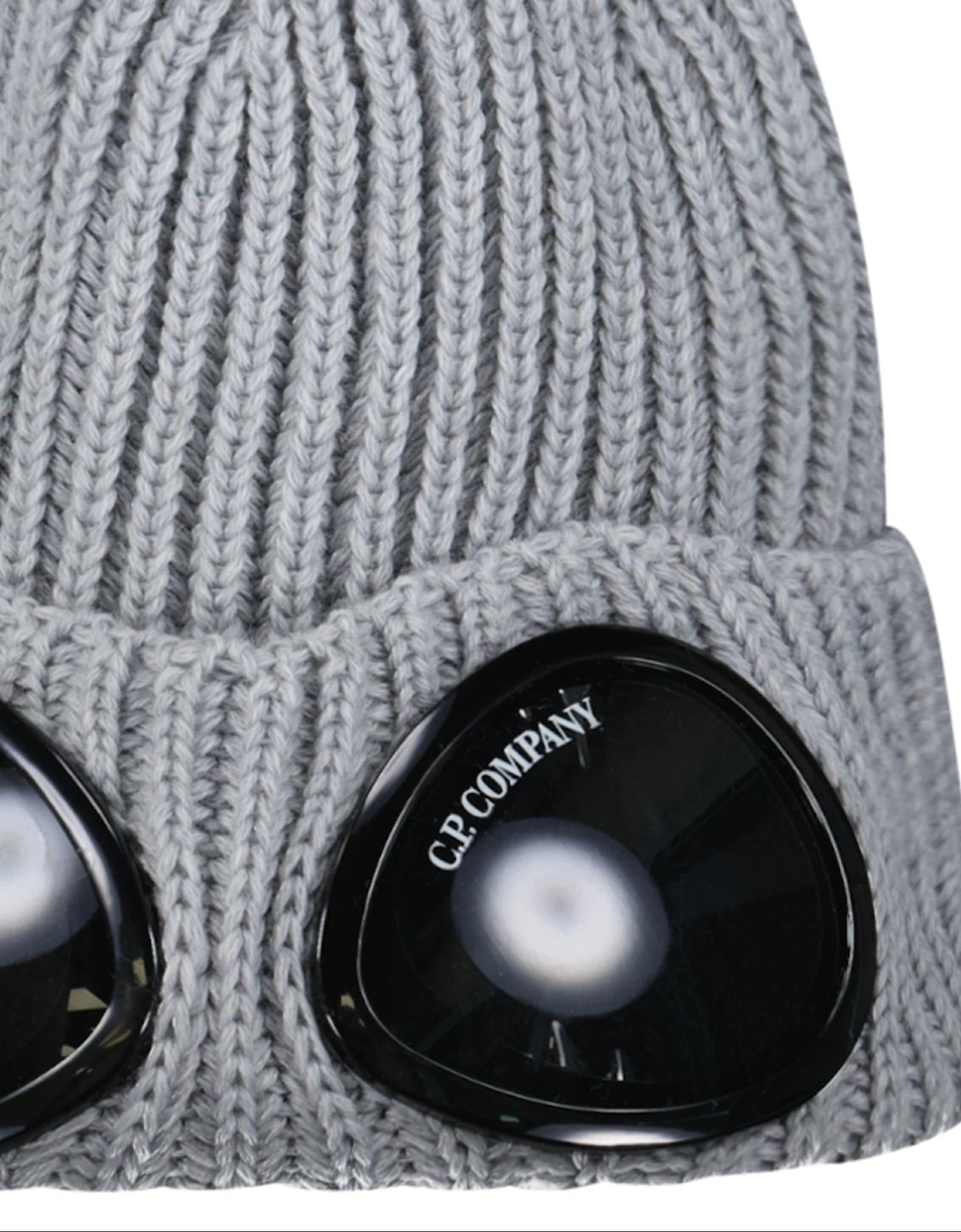 Extrafine Merino Wool Goggle Beanie in Grey