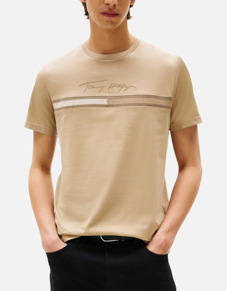 Mens T Shirts Signature Tonal Flag Logo Summer Cotton Tino Tee