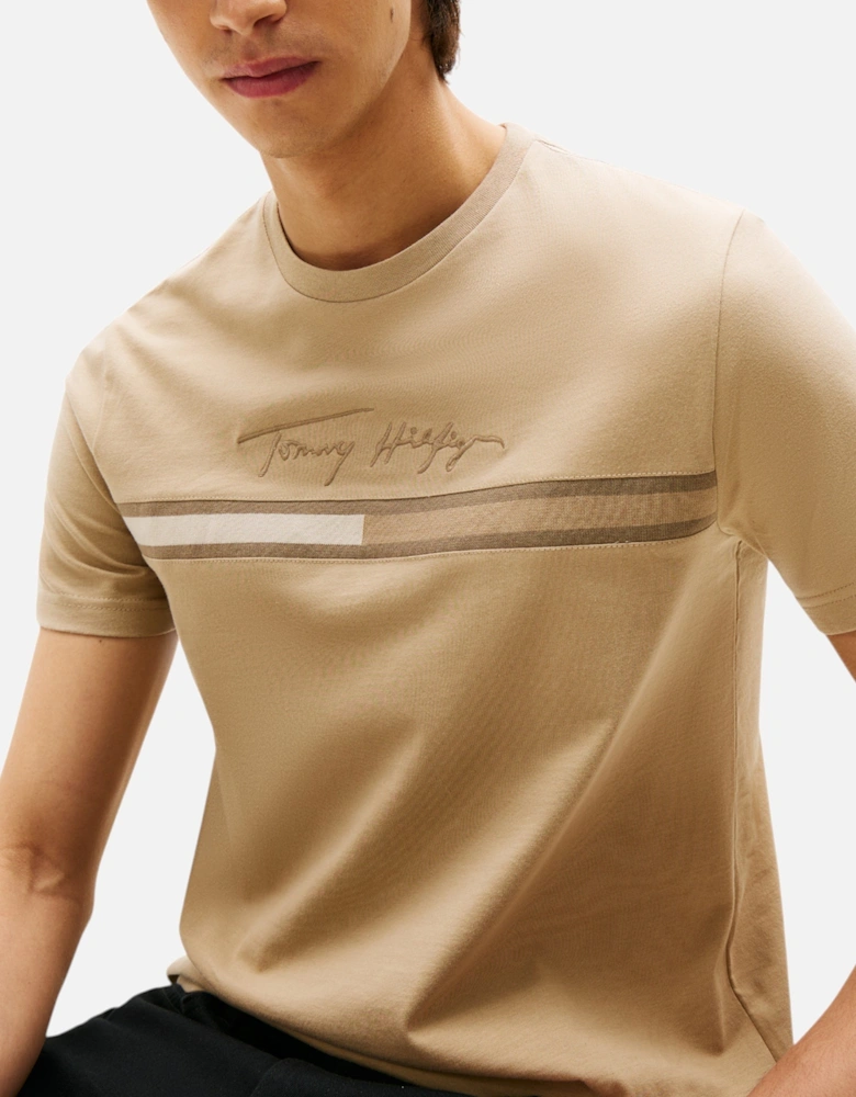 Mens T Shirts Signature Tonal Flag Logo Summer Cotton Tino Tee