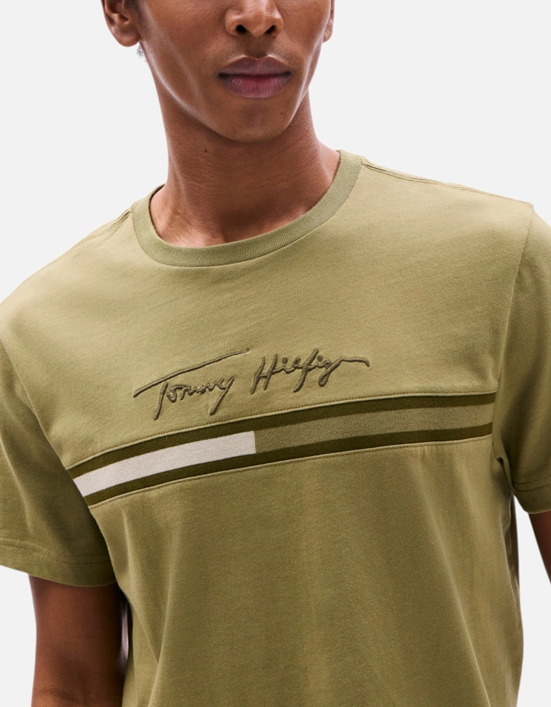 Mens T Shirts Signature Tonal Flag Logo Summer Cotton Tino Tee