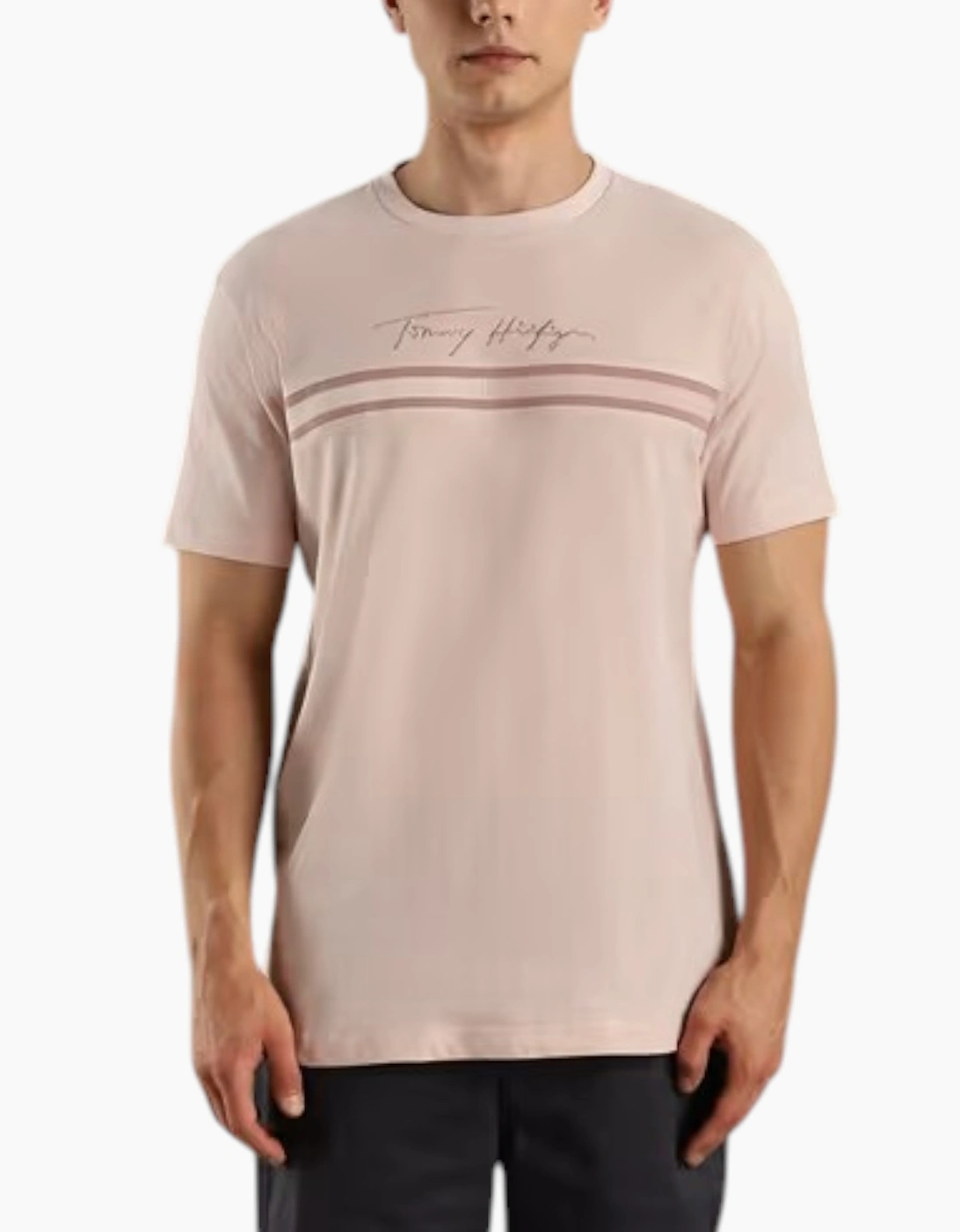 Tommy Hilfiger Men's Tan T Shirts Signature Tonal Flag Logo Summer Cotton Tino Tee  42 Xl