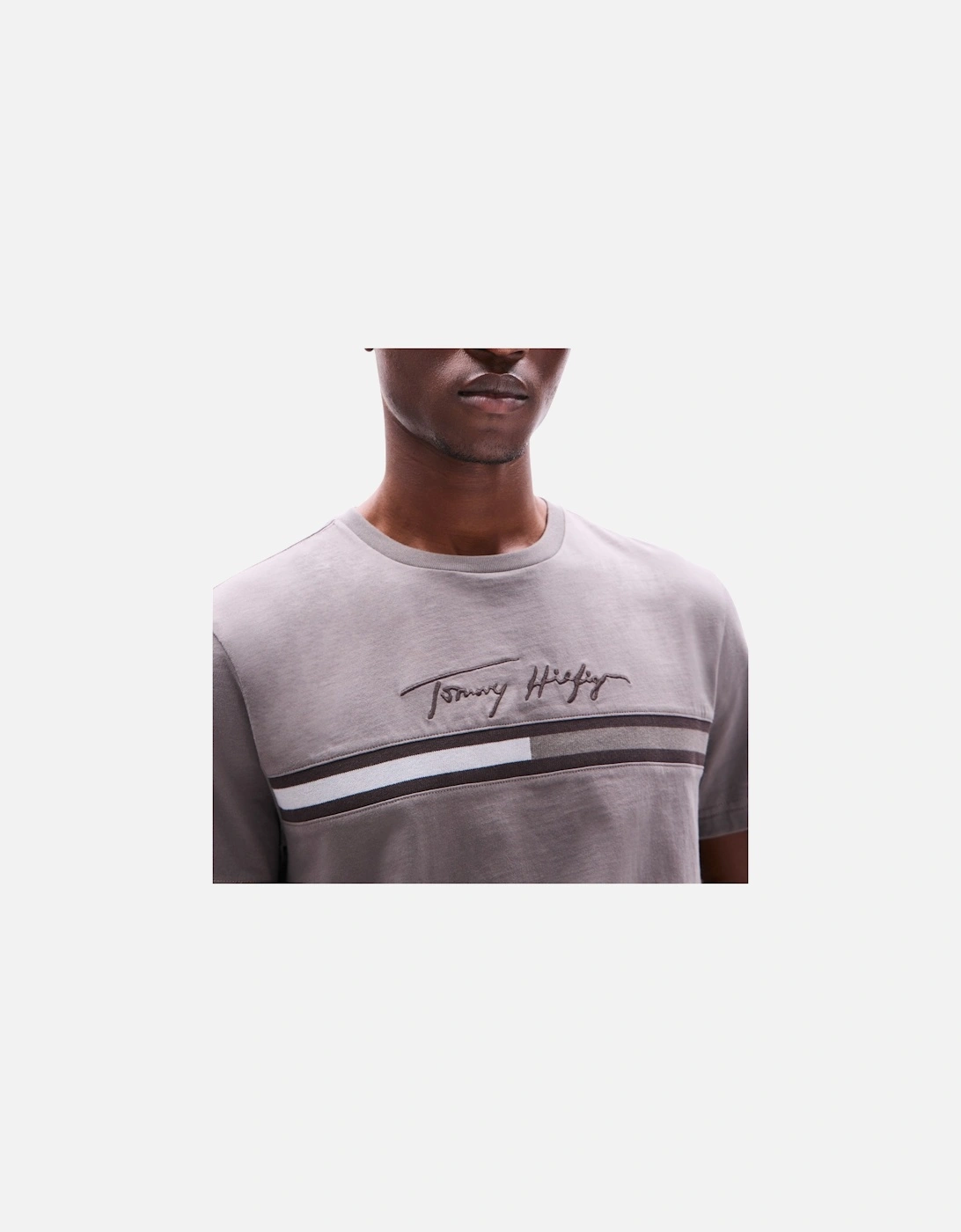 Mens T Shirts Signature Tonal Flag Logo Summer Cotton Tino Tee