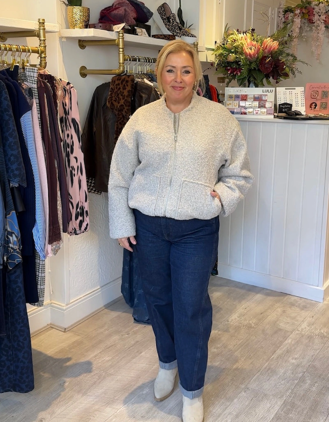 Fran Bomber in Silver Birch