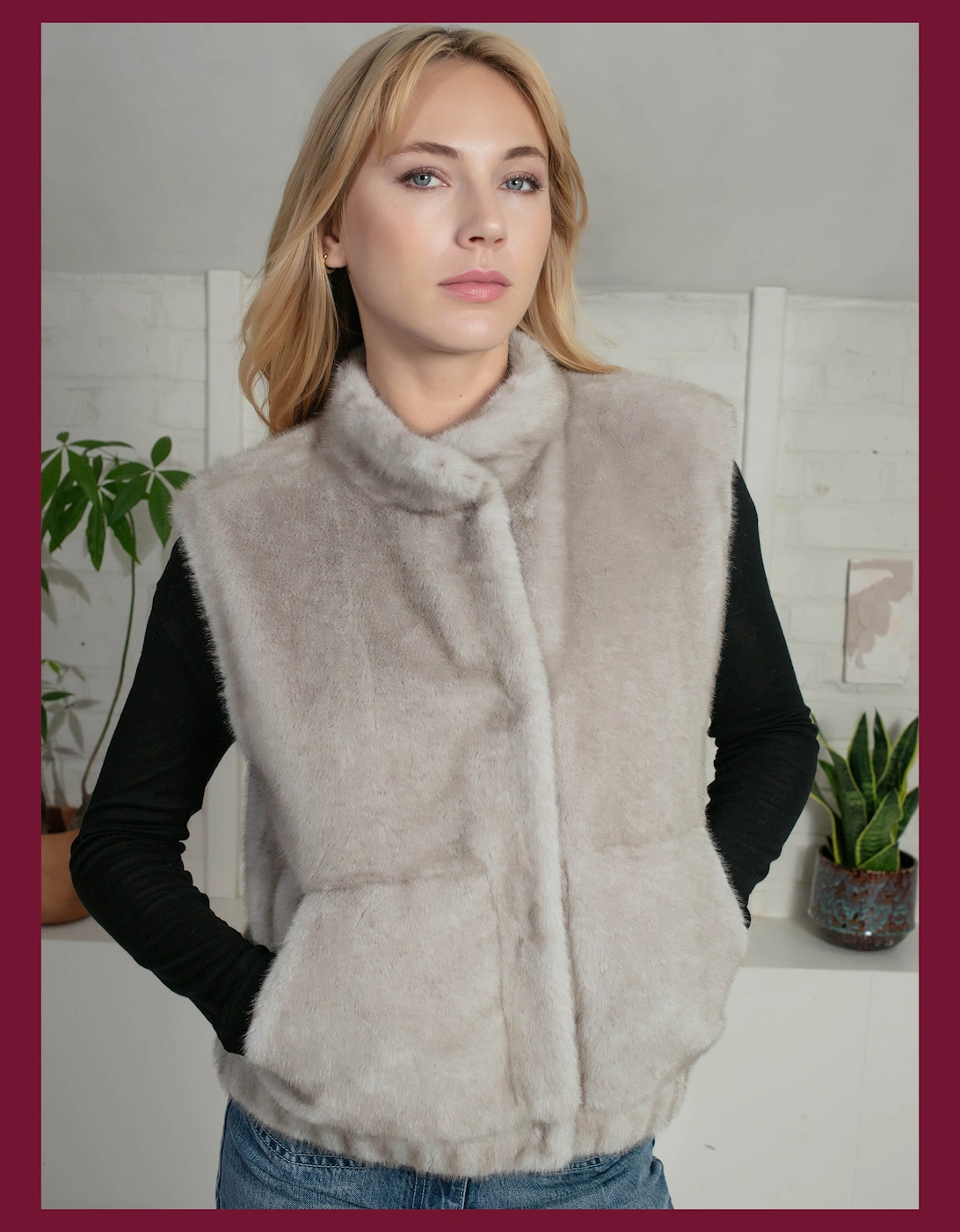 Nooki Design Women's Isla Faux Fur Gilet in Grey - Size: 14