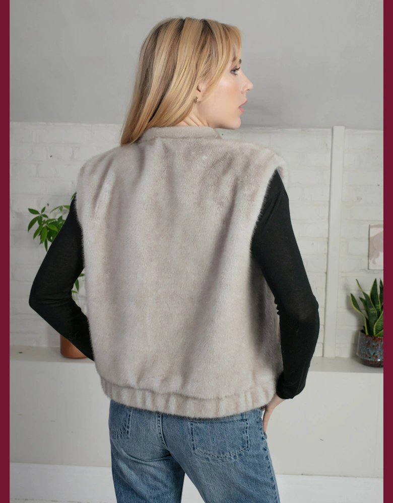 Isla Faux Fur Gilet in Grey