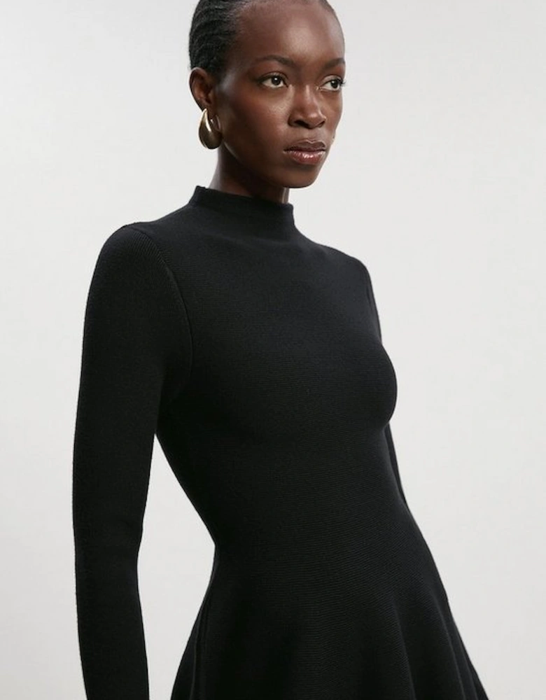 Petite Viscose Blend Full Circle Knit Mini Dress