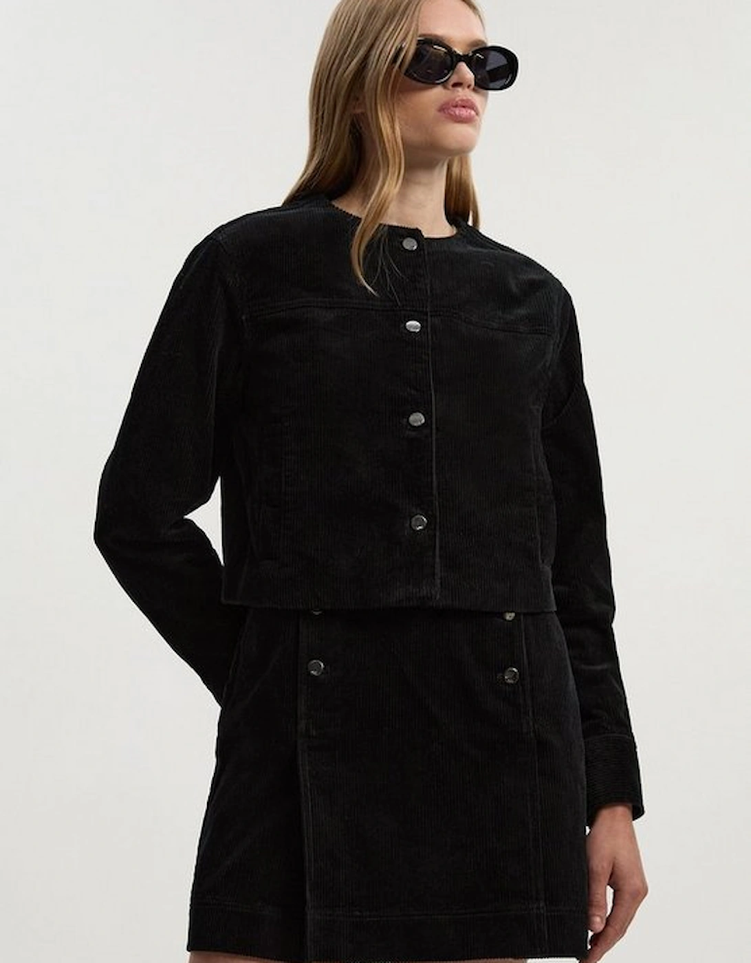 Cord Collarless Tailored Jacket, 4 of 3