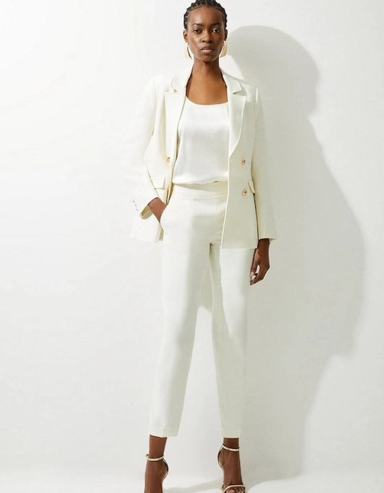 Tall Compact Stretch Essential Tailored High Waist Slim Leg Trouser