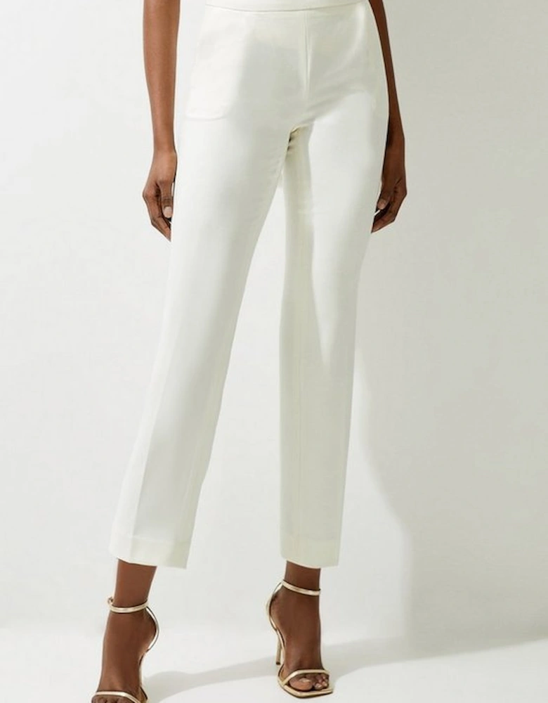 Tall Compact Stretch Essential Tailored High Waist Slim Leg Trouser