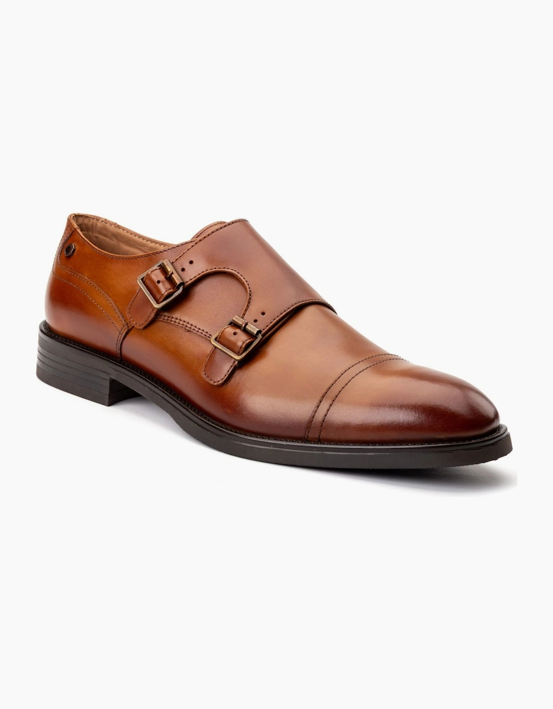 Base Men's Brown Taper Monk Shoes - Size: 10