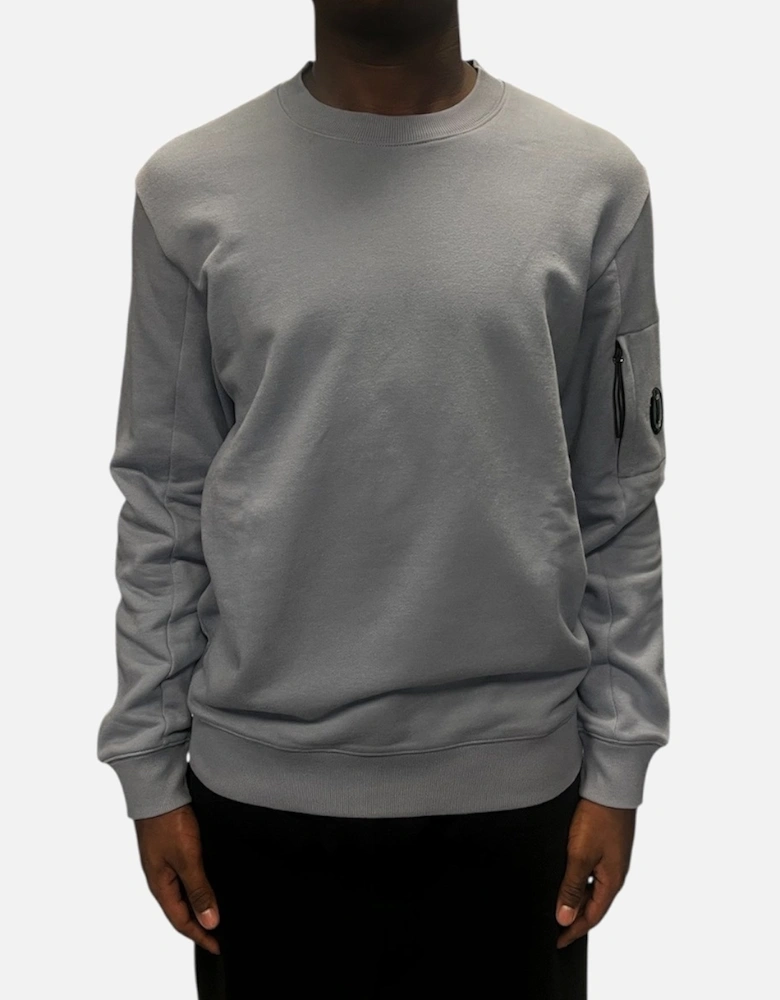 Diagonal Raised Fleece Lens Sweatshirt - Drizzle Grey