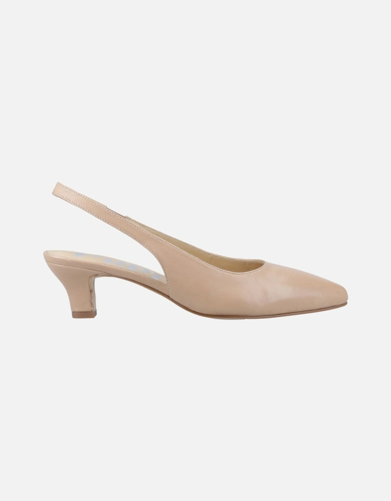 Nahla Leather Women's Nude Pointy Slingback Shoes