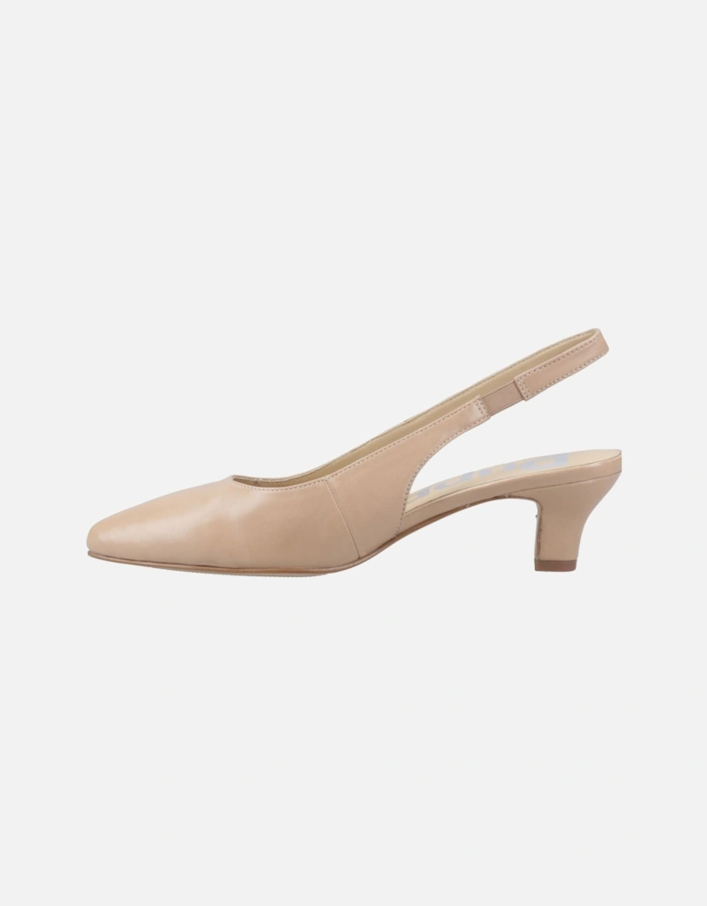 Nahla Leather Women's Nude Pointy Slingback Shoes
