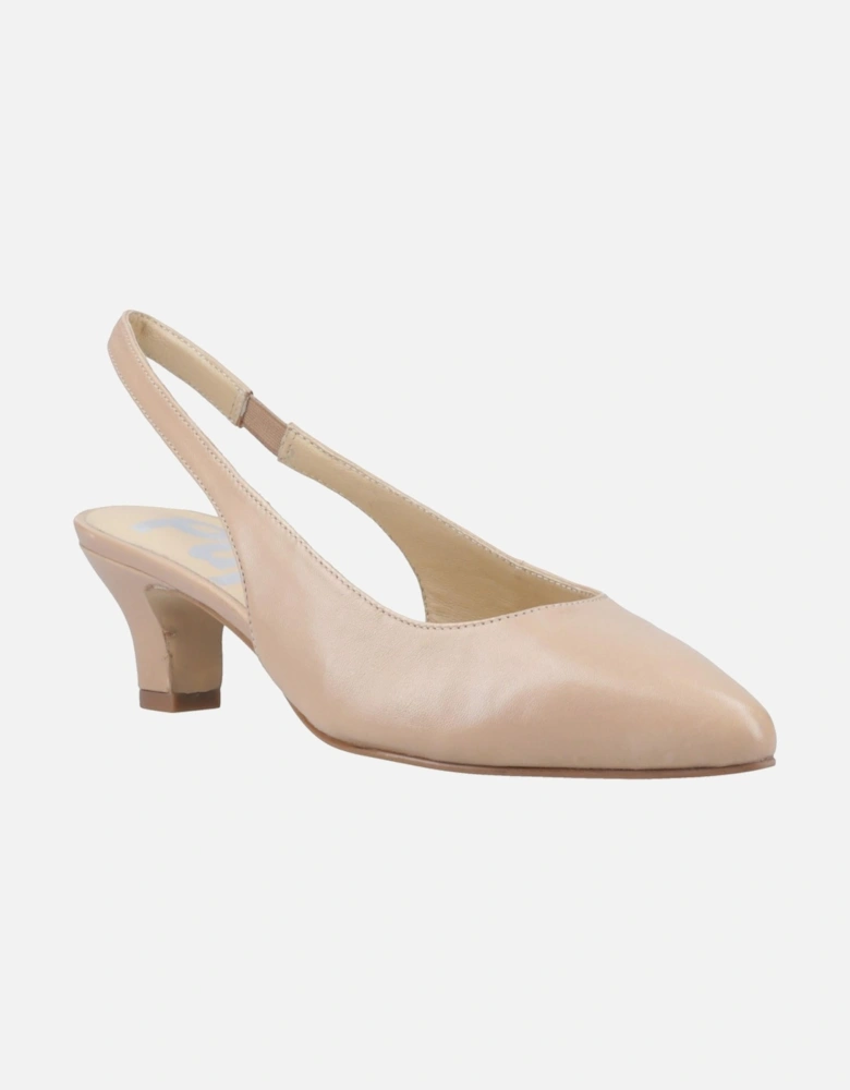 Nahla Leather Women's Nude Pointy Slingback Shoes