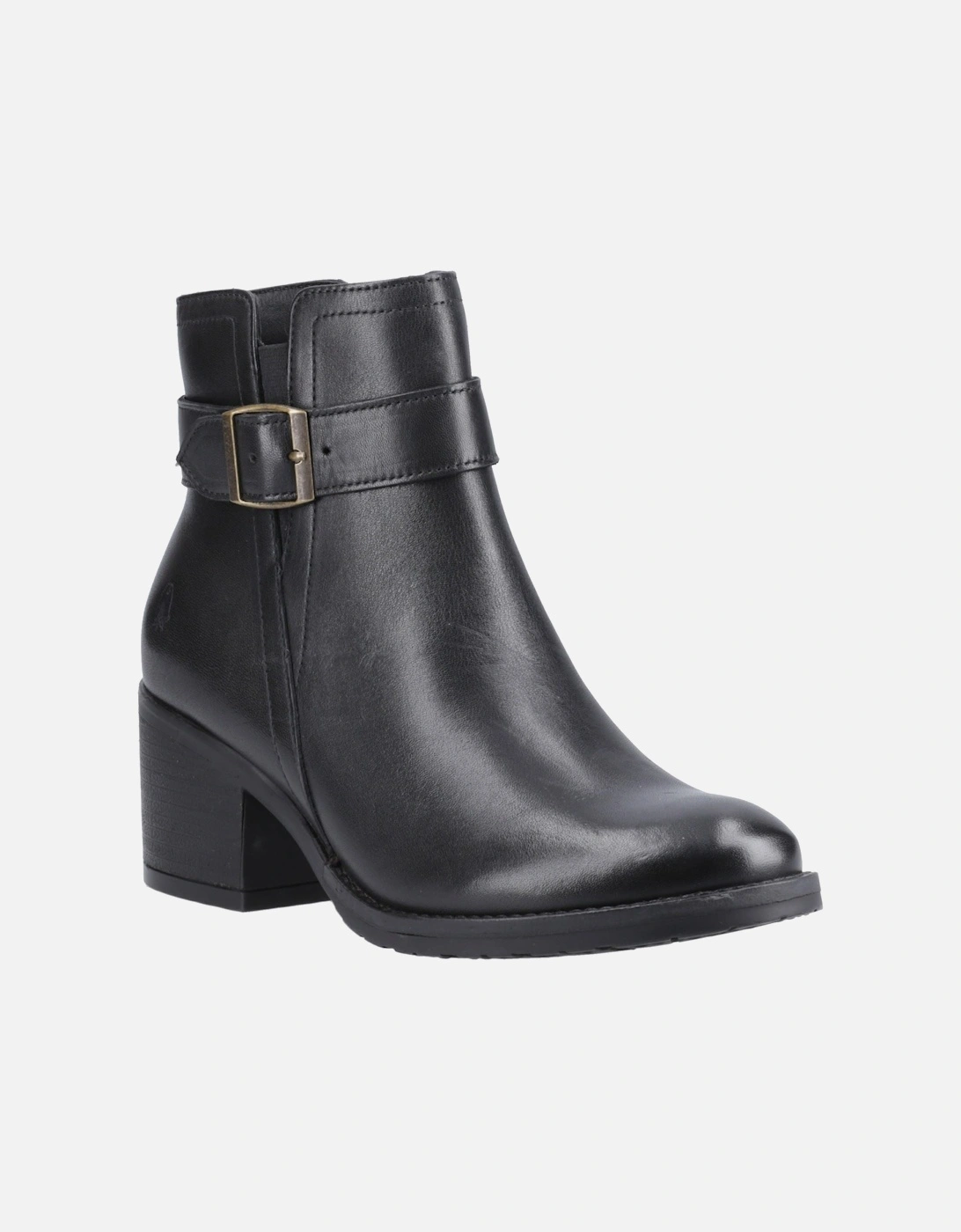 Hush Puppies Women's Black Hensley Leather Heeled Ankle Boots - Size 5