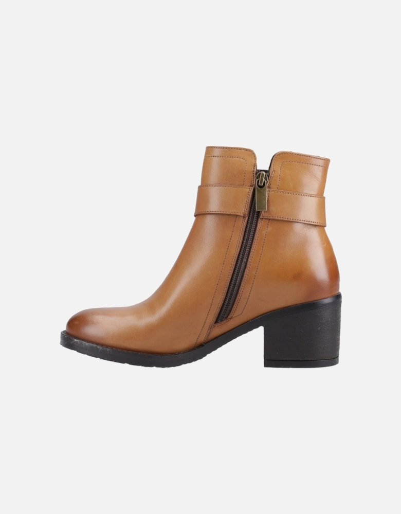 Hensley Leather Women's Tan Heeled Ankle Boots