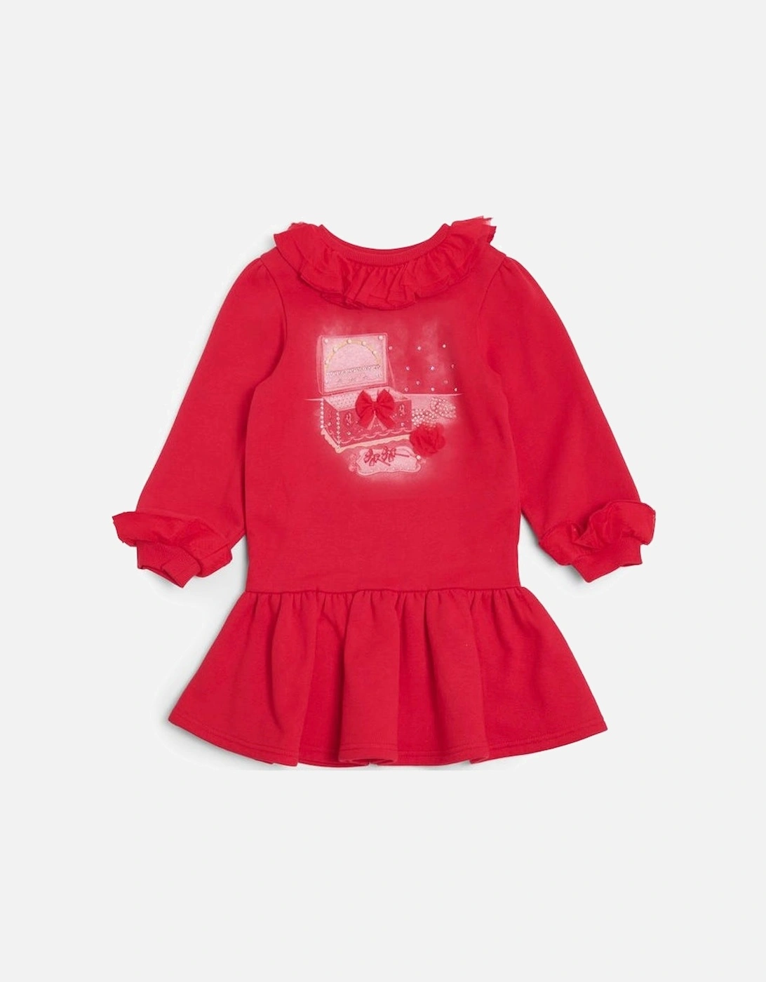 Girls Red Jewellery Jumper Dress