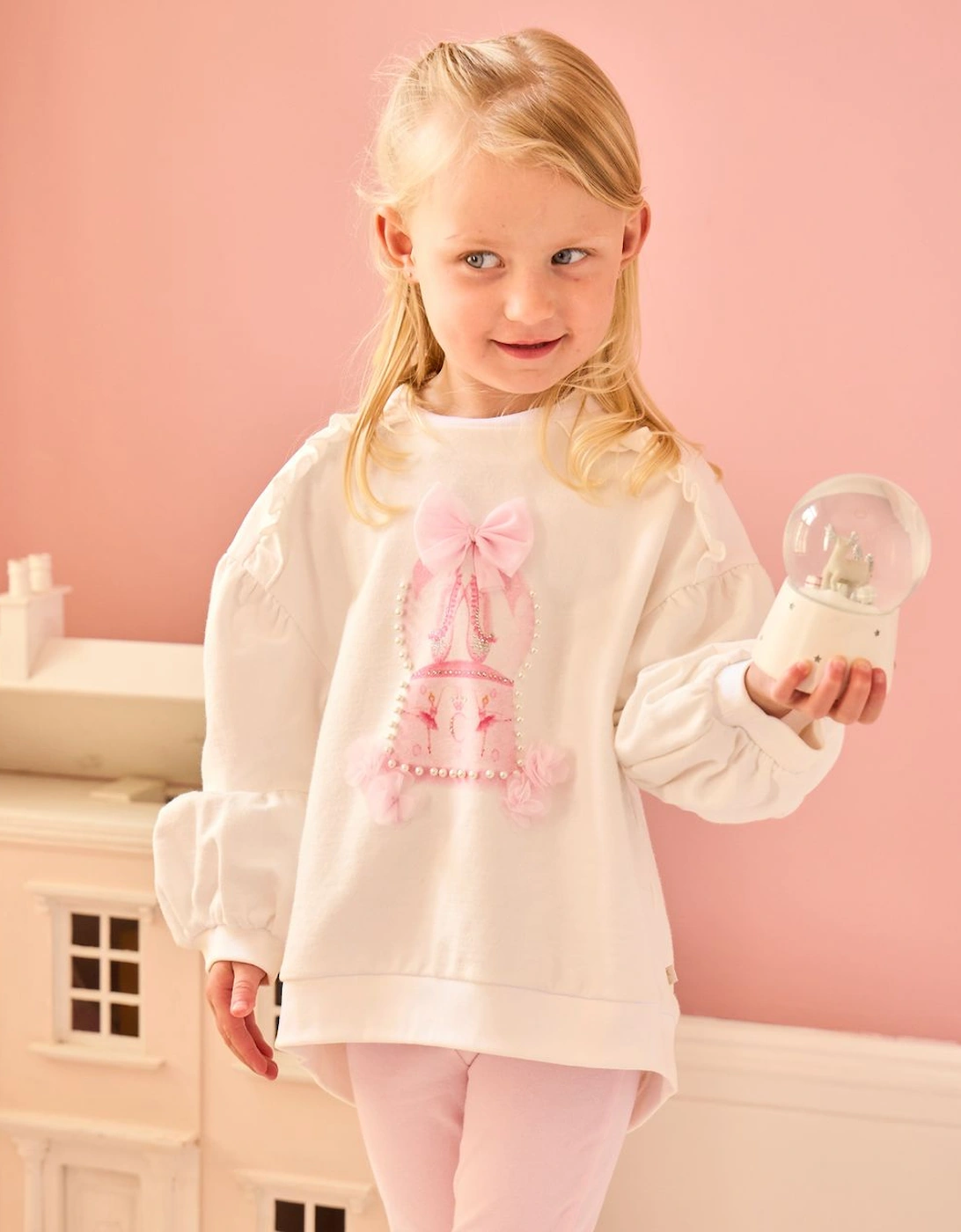 Girls Pink Jumper Legging Set, 4 of 3