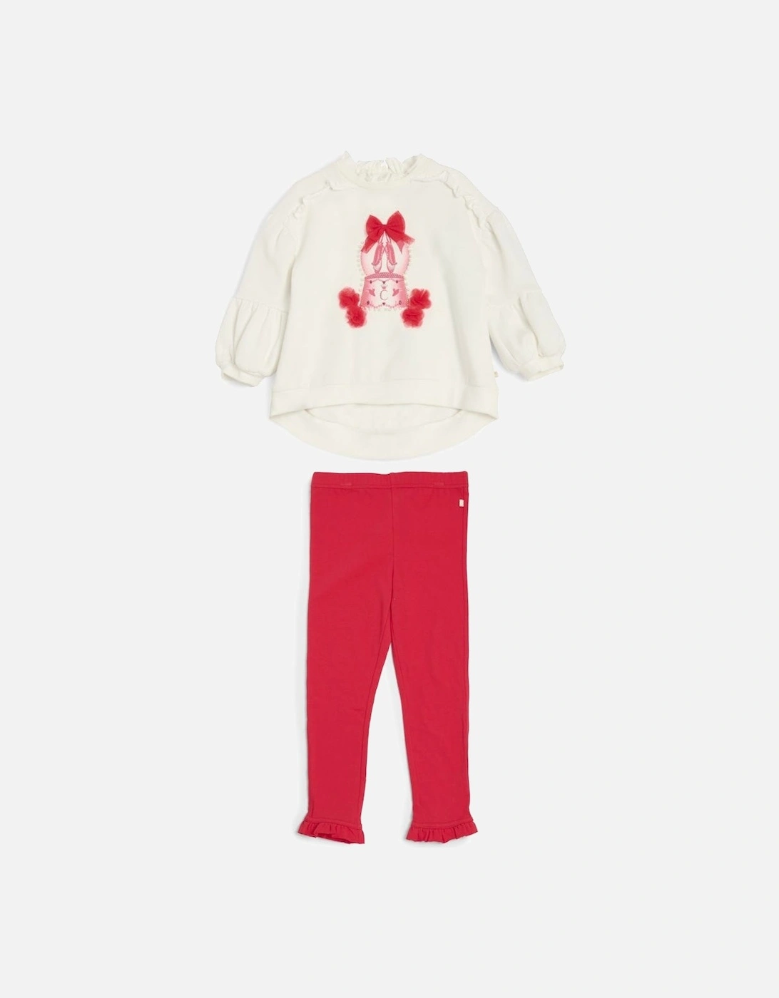 Girls Red Jumper Legging Set, 2 of 1