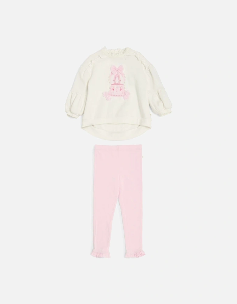 Girls Pink Jumper Legging Set