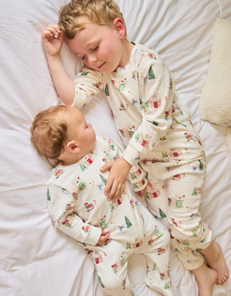 Boys Christmas Print Fleece Pyjamas