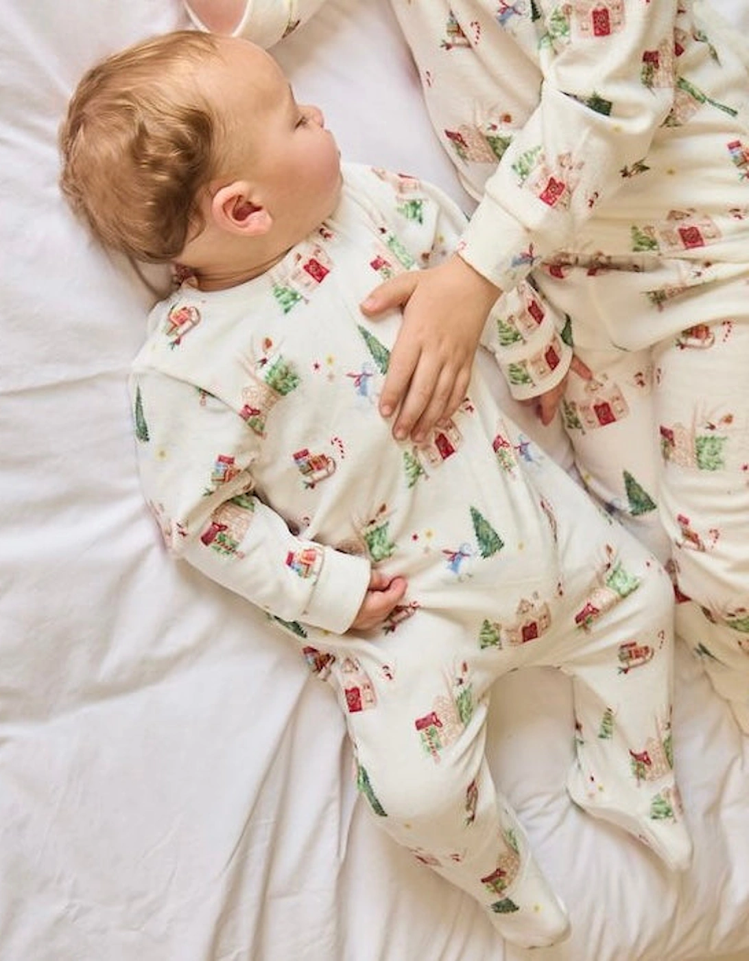 Boys Christmas Print Fleece Pyjama Babygrow, 5 of 4