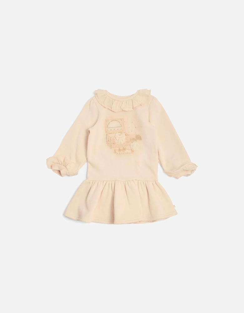 Girls Beige Jewellery Jumper Dress