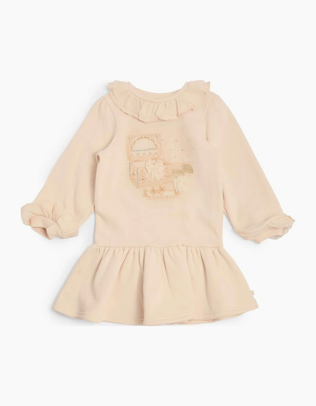 CARAMELO Girl's Girls Beige Jewellery Jumper Dress - Tan - Size: 6 years/7 years