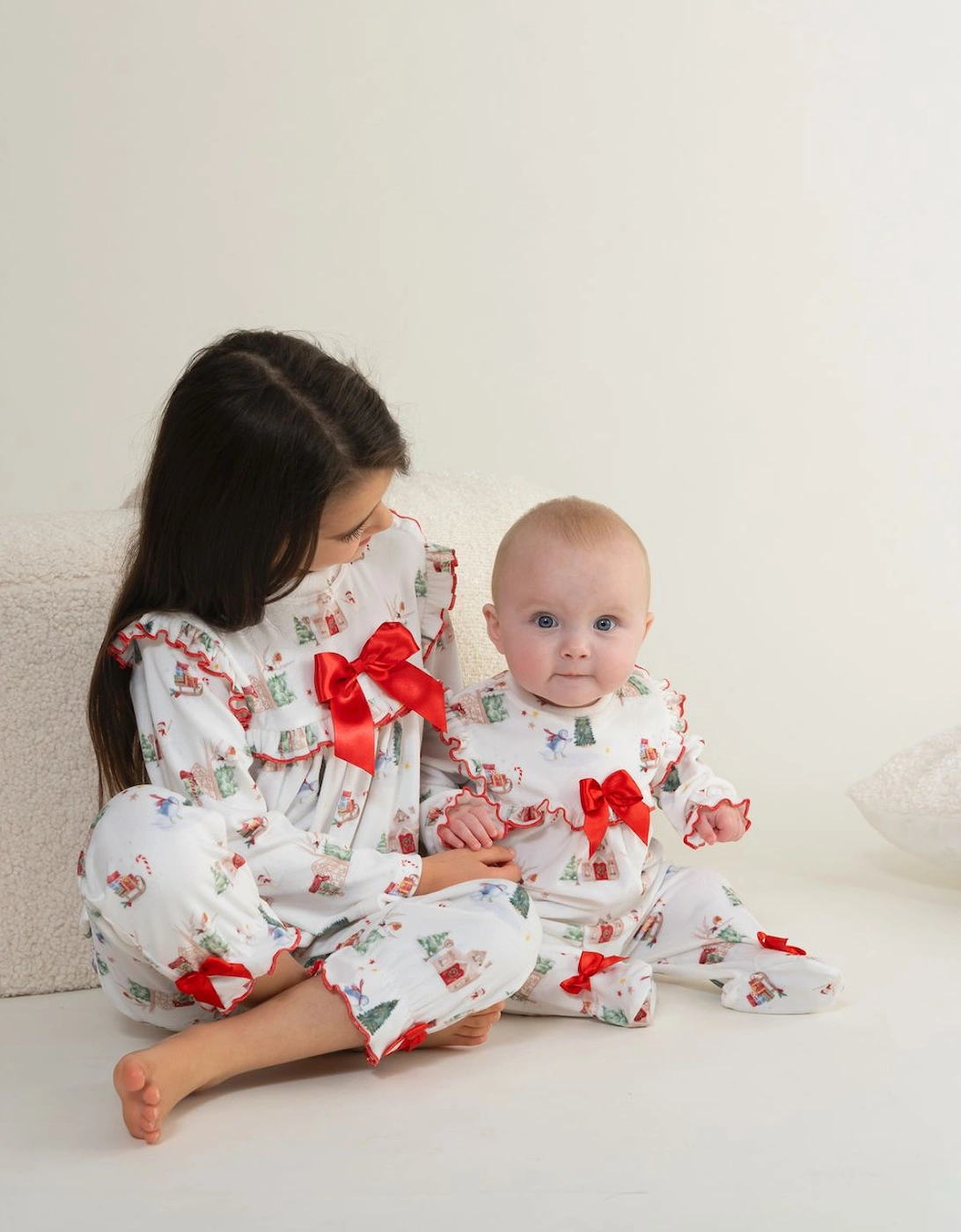 Girls Christmas Print Fleece Pyjamas