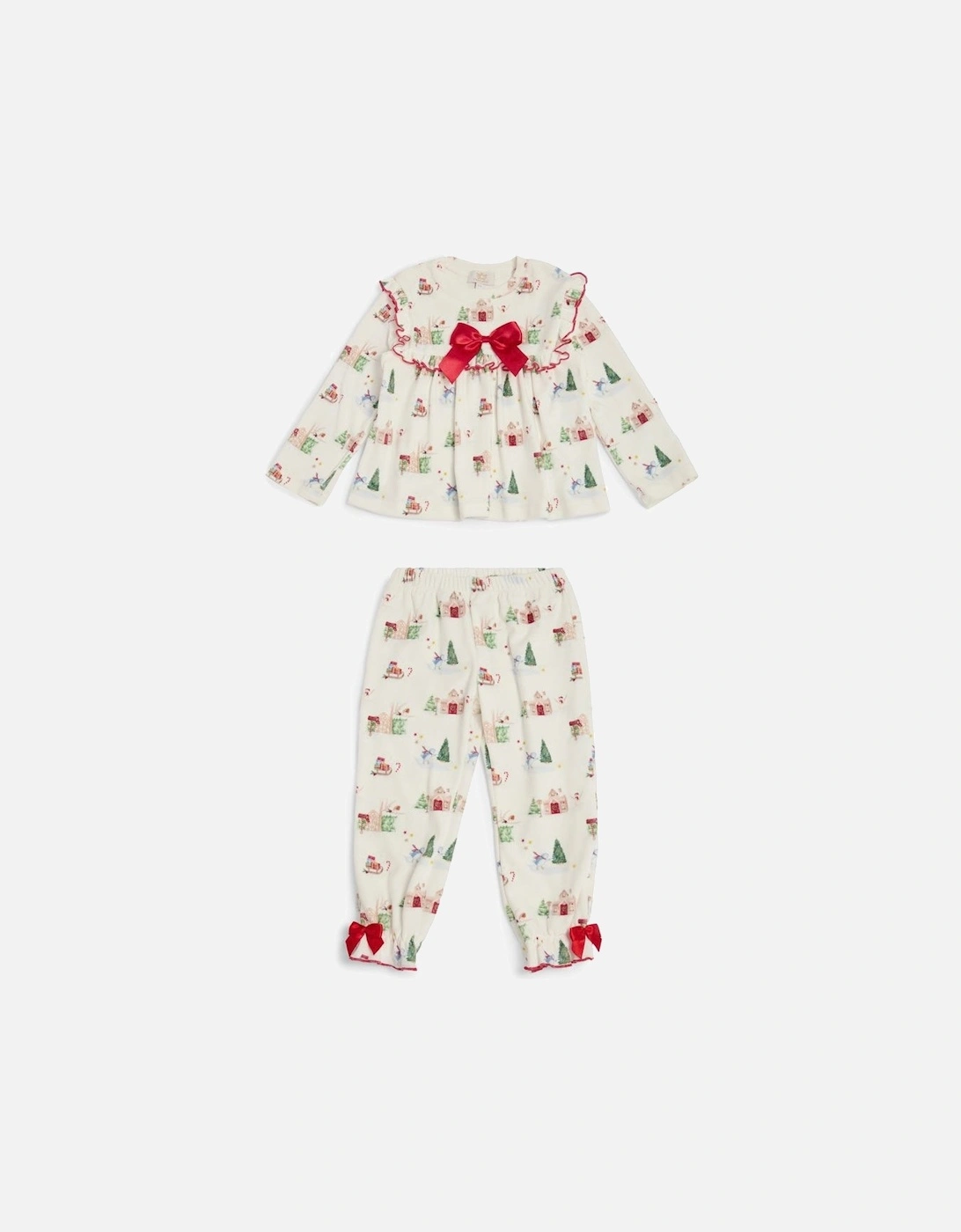 Girls Christmas Print Fleece Pyjamas