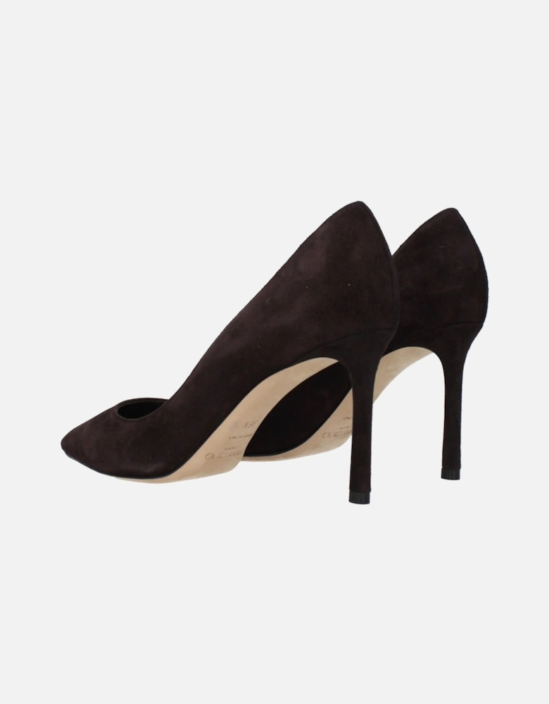 Leather Ankle Boots with Block Heel Women - Brown Pumps