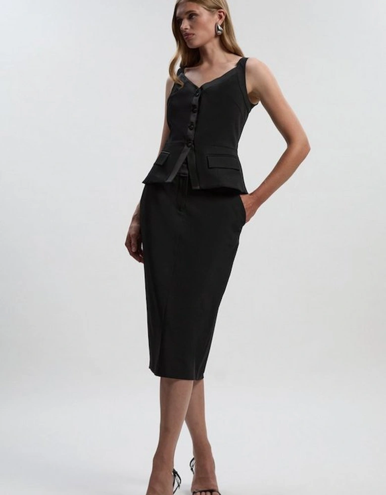 Tailored Tux High Waisted Pencil Skirt