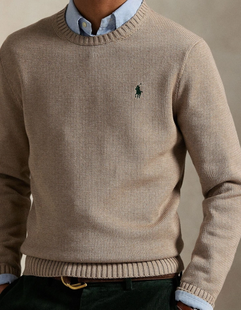 Ralph Lauren Cotton Crewneck Sweater - Bronze Melange