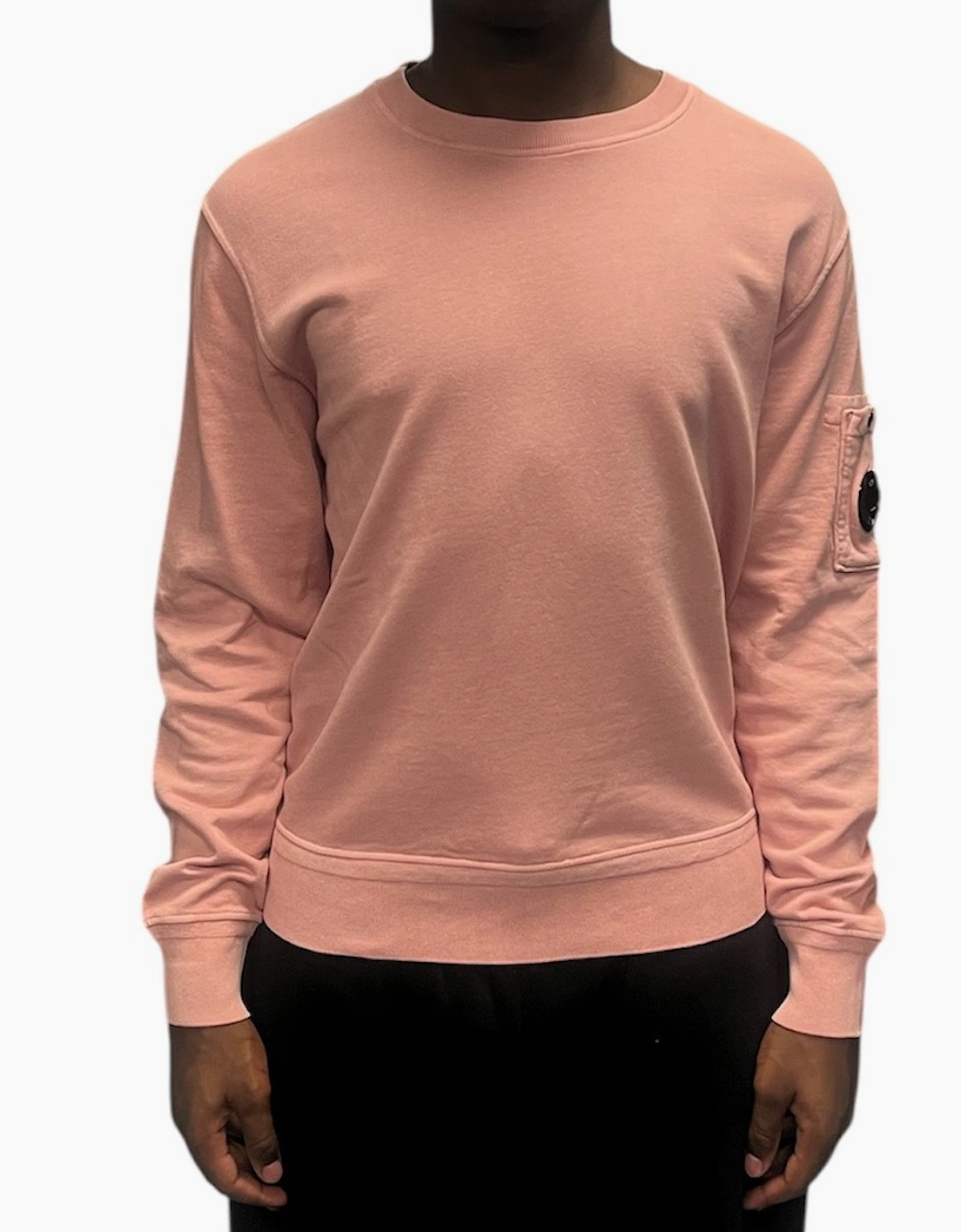 Cp Company Men's Brown Resist Dyed Lens Sweatshirt - Pale Mauve - Size: Medium