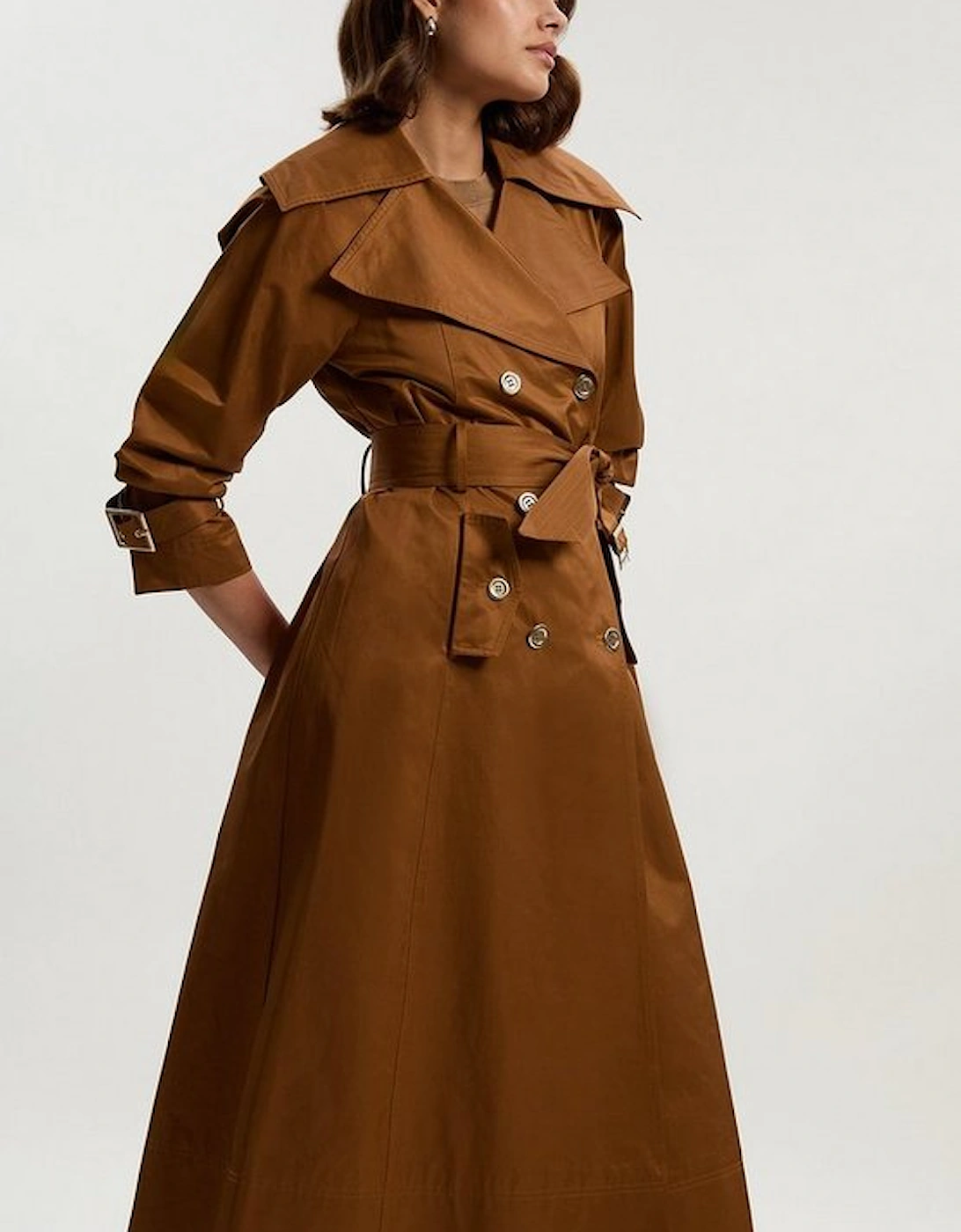 Cotton Sheen Belted Classic Trench Coat