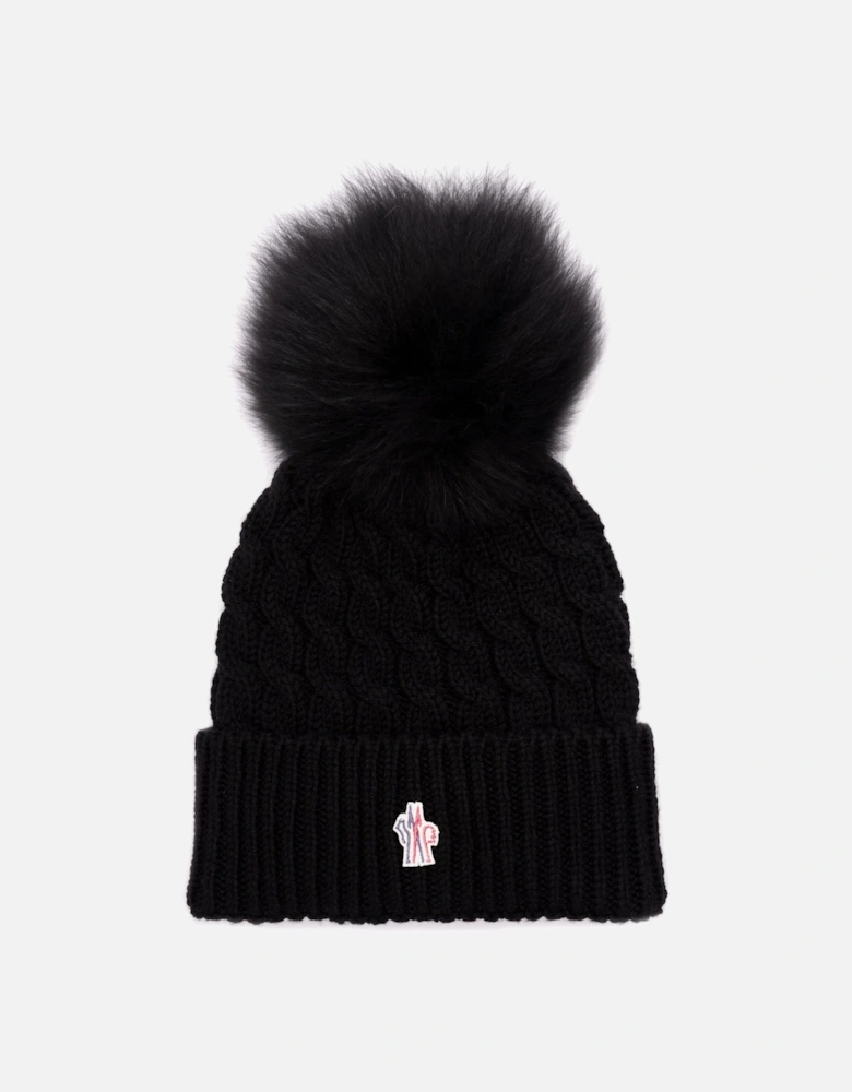 CABLE KNIT BOBBLE HAT