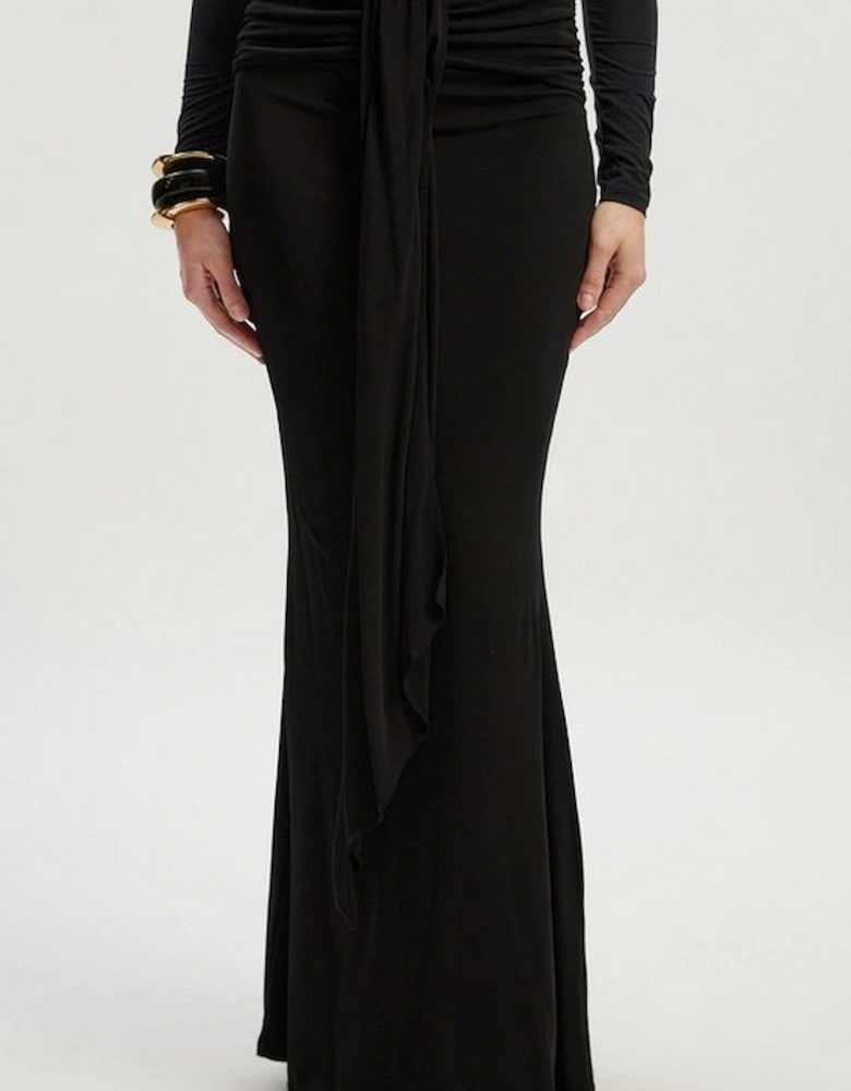 Tall Premium Stretch Crepe Jersey Maxi Skirt