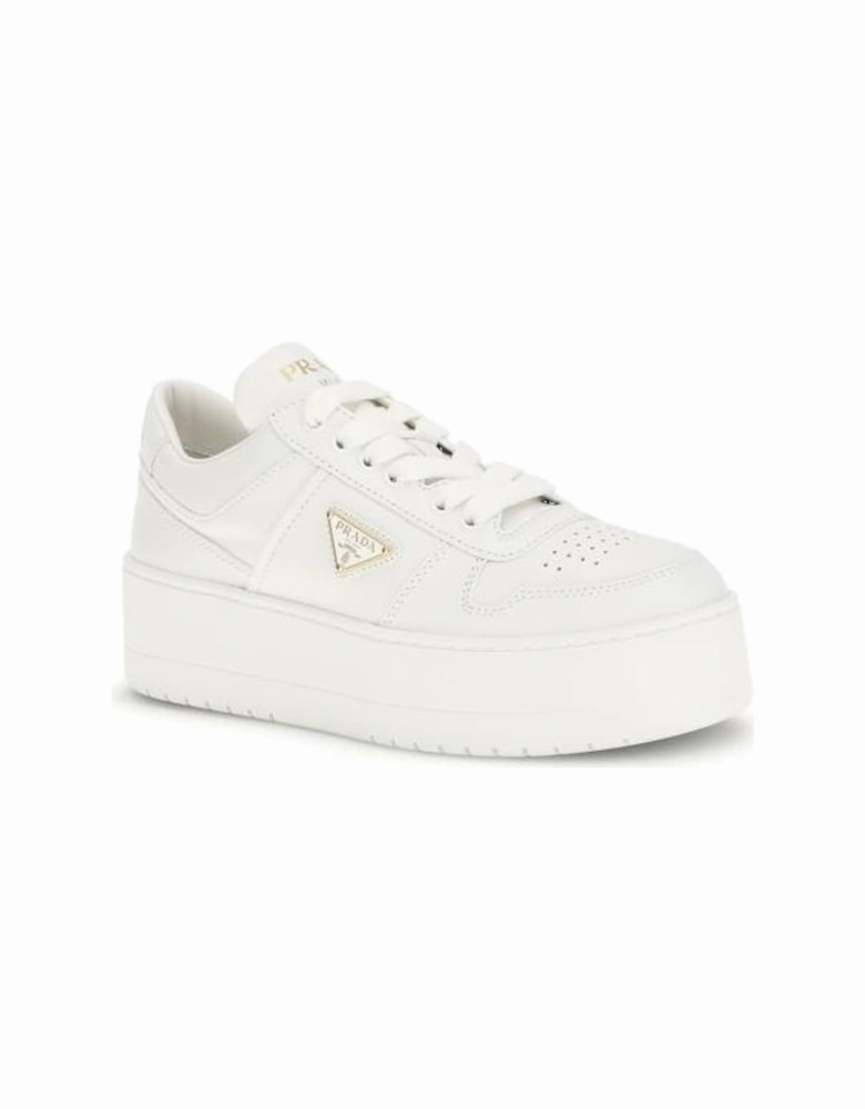 Downtown Bold Perforated Leather Platform Sneakers Women - White
