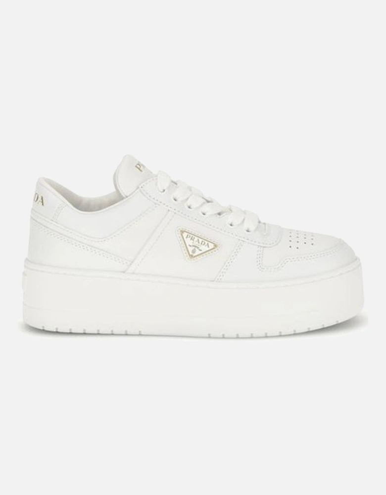 Downtown Bold Perforated Leather Platform Sneakers Women - White