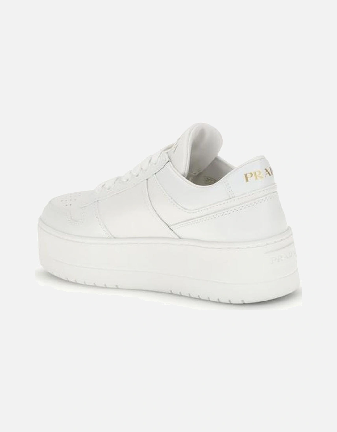 Downtown Bold Perforated Leather Platform Sneakers Women - White