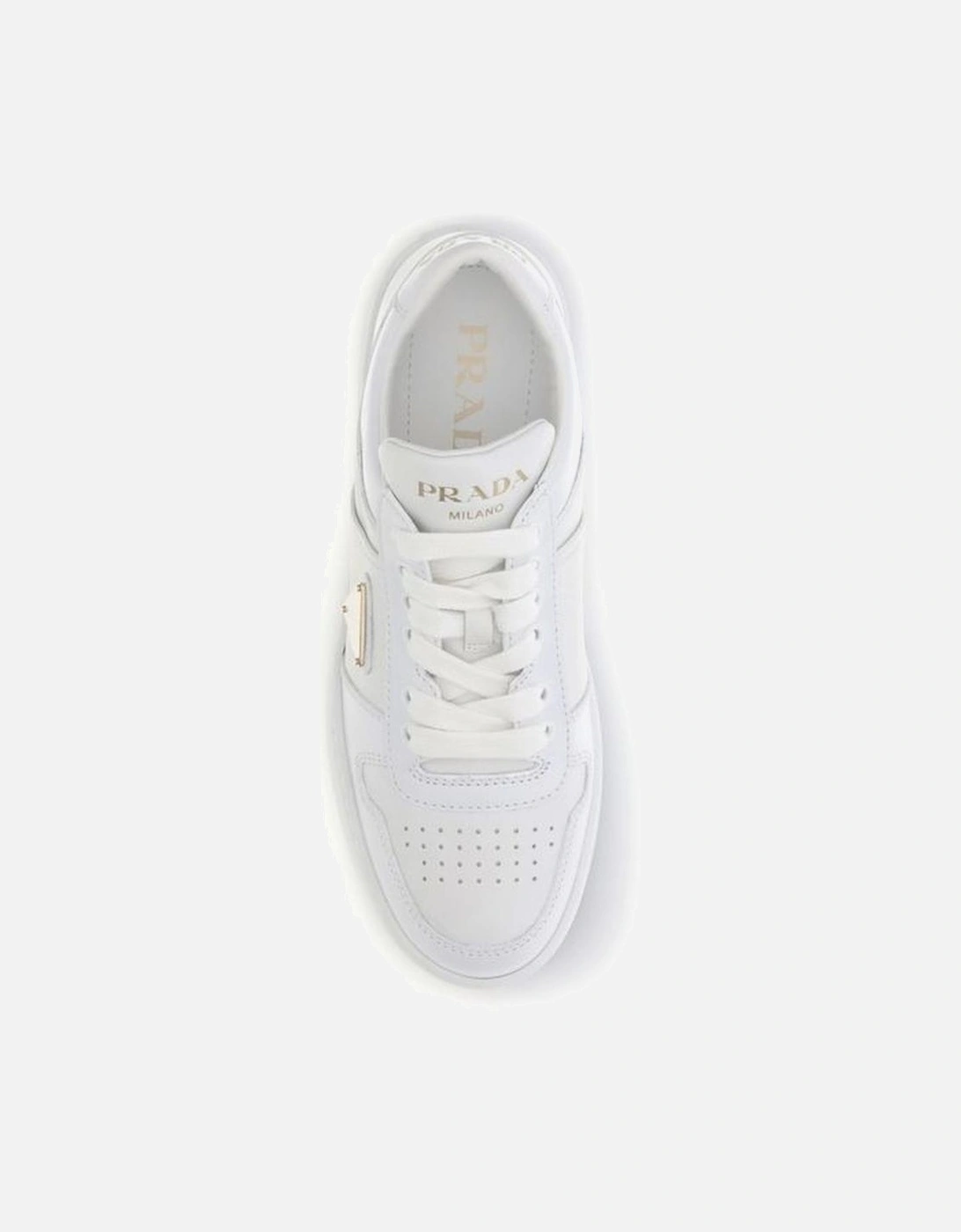 Downtown Bold Perforated Leather Platform Sneakers Women - White