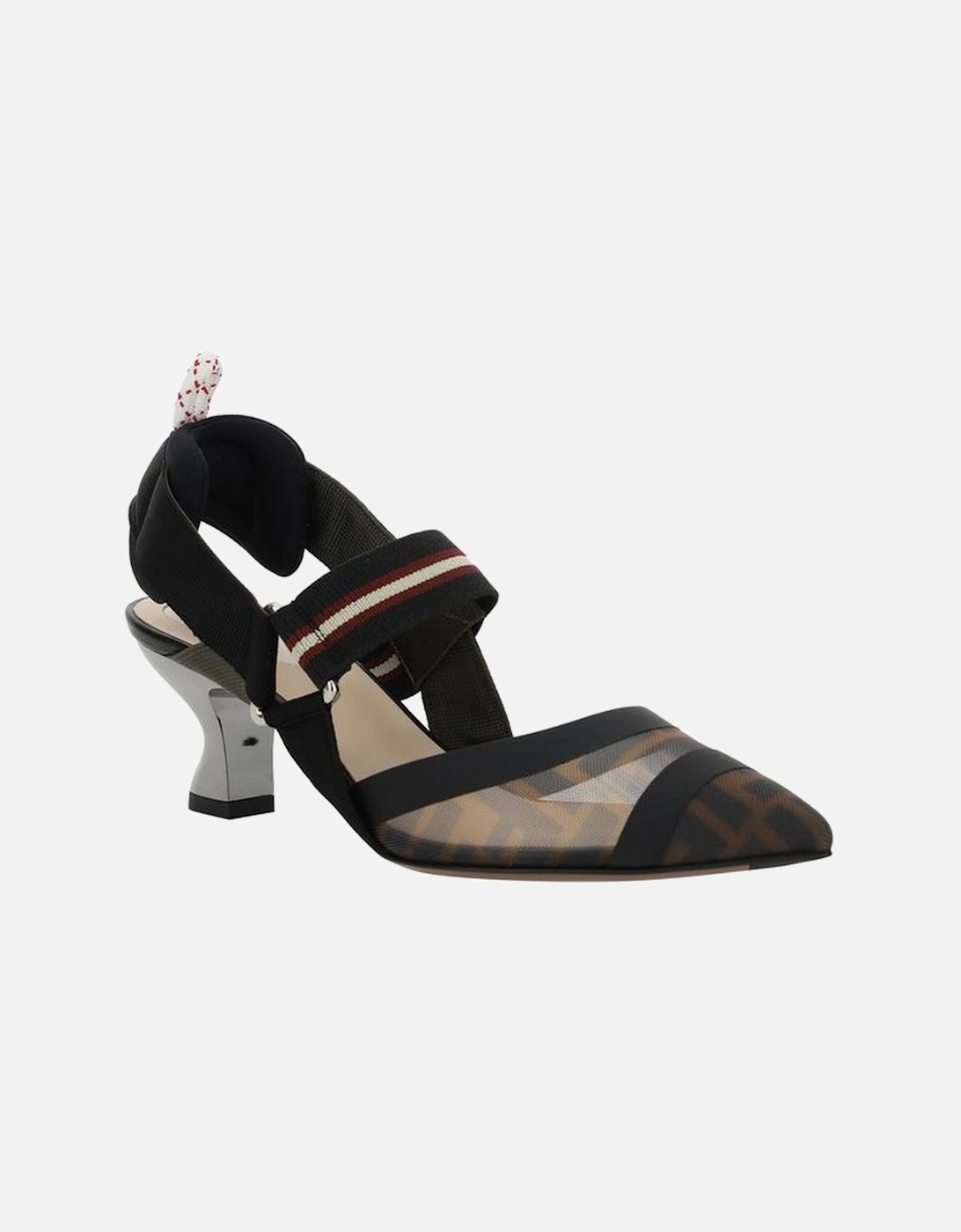 Transparent Mesh Sling-Back Kitten Heel Pumps Women - Multicolor